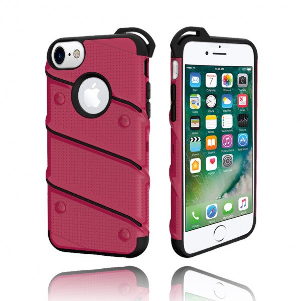 Wholesale iPhone 7 Shockproof Hybrid Case (Hot Pink)